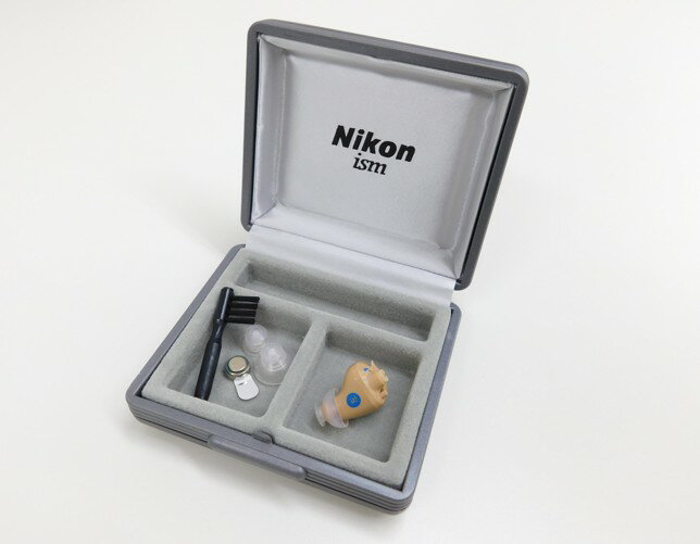 【11/30までポイント10倍】 【送料無料】 ニコンエシロール NEF-M100 耳あな型 補聴器 左耳用 PR-41 予備電池18個付き