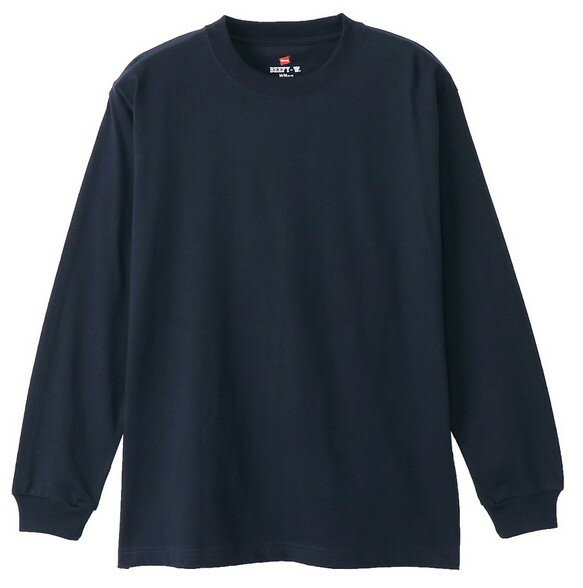 【ゆうパケットで送料無料】 ヘインズ BEEFY-T H5186-2 Lサイズ ネイビー ロングスリーブTシャツ 2枚組 無地 長袖 メンズ レディース ユニセックス Hanes ビーフィー コットン100% 紺