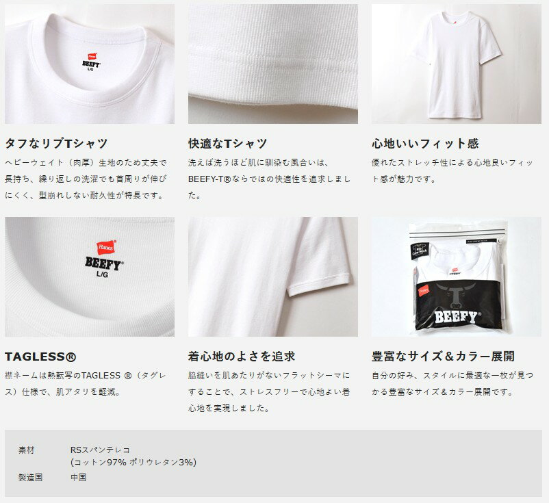 【ゆうパケットで送料無料】 ヘインズ BEEFY-T HM1-T102 Mサイズ ブラック リブVネックTシャツ 無地 半袖 メンズ レディース ユニセックス Hanes ビーフィー コットン 黒 【楽ギフ_包装】