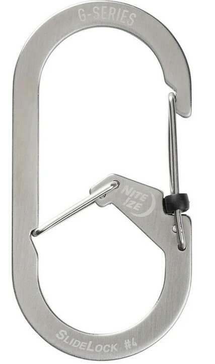【11/30までポイント10倍】【ゆうパケットで送料無料】NITE IZE NI59247 Gカラビナー スライドロック #4 ステンレスシルバー Gカラビナー Gシリーズ G型カラビナ スライドロック機能 ナイトアイズ