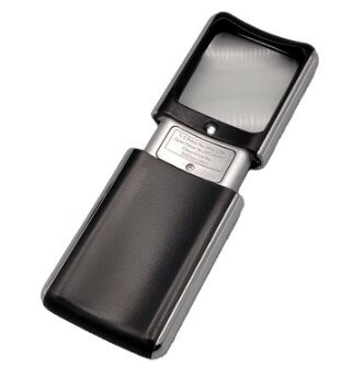 【ゆうパケットで送料無料】MIZAR ミザール RE-70P 黒 LED付ポケットルーペ 拡大鏡