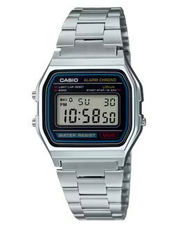 在庫あり【ゆうパケットで送料無料】CASIO・カシオ A158WA-1JH メンズ スタンダード メタルバンド 日常生活防水 見やすいデジタル表記【スーパーロジ】