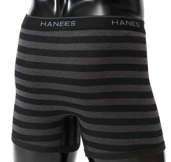 【ゆうパケットで送料無料】 ヘインズ HM6ER301 114 Mサイズ ブラック×グレー ボクサーブリーフ メンズ Hanes パンツ 下着 アンダーウェア 黒
