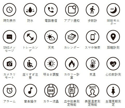 【ゆうパケットで送料無料】【国内正規品】 スマートR スマートウォッチ B-06 ブラック 血中酸素測定機能付き