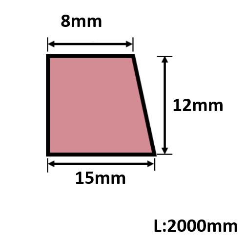 【仕様】 ●発泡目地棒 ●再生材料の使用100％！再生プラスチック ●認定番号：06131018号 ●15mm×12mm×8mm×L2000mm ●片面テーパー ●1箱100本入
