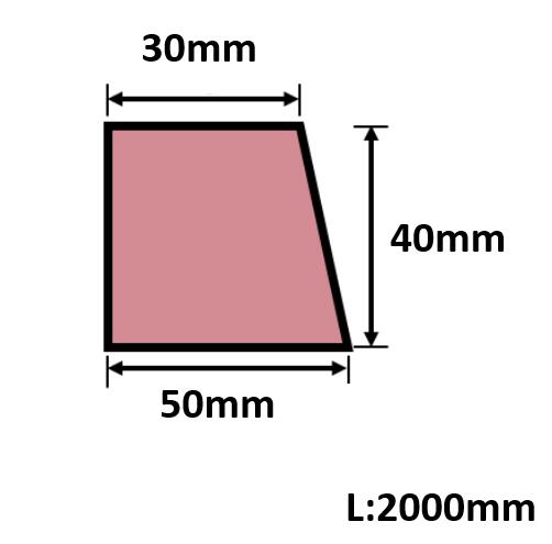 発泡目地棒 片面テーパー 50mm×40mm×30mm×L2000mm 20本入 PMH-79S