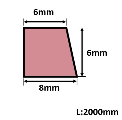 【仕様】 ●発泡目地棒 ●再生材料の使用100％！再生プラスチック ●認定番号：06131018号 ●8mm×6mm×6mm×L2000mm ●片面テーパー ●1箱200本入