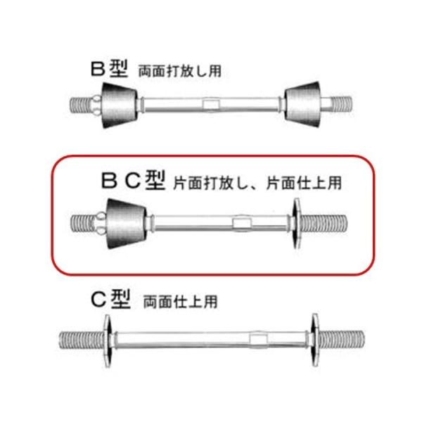 丸セパレーター BC型 9mm×150mm 50本入 3分 W3/8 片面打放し 片面仕上用 BCセパ