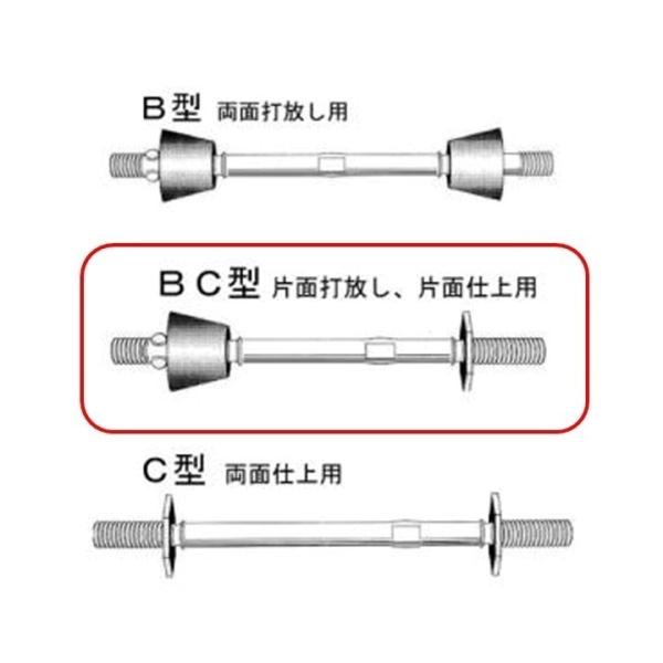 丸セパレーター BC型 9mm×180mm 50本入 3分 W3/8 片面打放し 片面仕上用 BCセパ