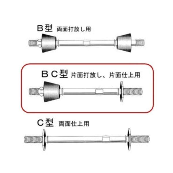 丸セパレーター BC型 9mm×350mm 50本入 3分 W3/8 片面打放し 片面仕上用 BCセパ