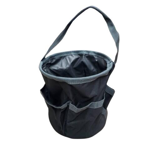 多機能型バケツ HCP-M ミニバケ 丸型 250mm×240mm ツールバッグ 電工バケツ 道具袋 高儀×侍ブラック