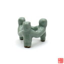 青磁 三つ人形 蓋置 a【 茶道具 】