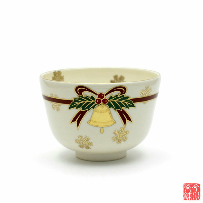 Xmasリース 茶碗 陶楽 【 抹茶茶碗 冬 サンタ クリスマス 】