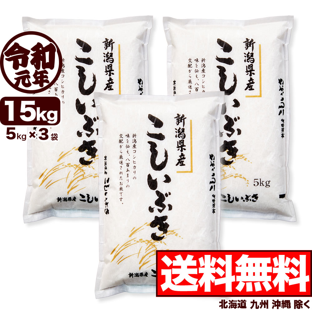 【新米】新潟県産 こしいぶき 15kg(5kg×3) 令和元年産 米 【送料無料】(...