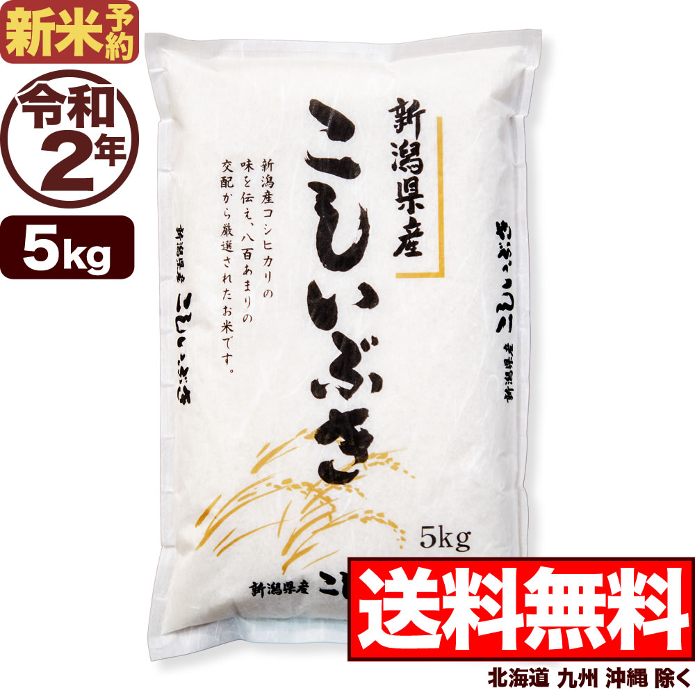 【新米予約】新潟産こしいぶき 5kg 令和2年産 【送料無料】(北海道、九州、沖縄除...