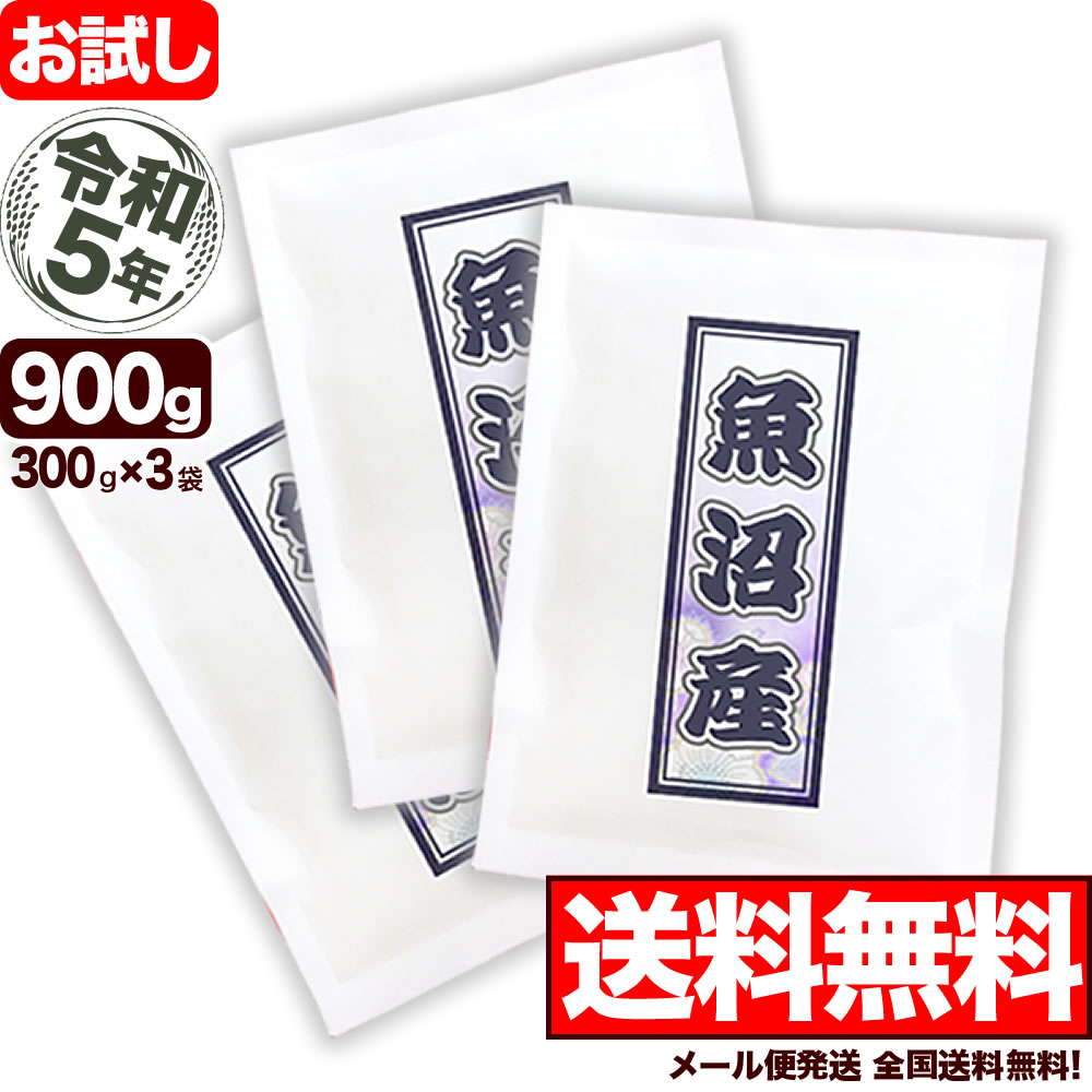 今議商店 お米 魚沼産コシヒカリ 特選 お試し 300g×3袋 令和5年産 新潟産 米 【全国送料無料】【代引き不可】【ゆうパケット発送】