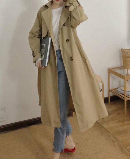 トレンチコート ロングジャケット アウター ゆったり カジュアル 春コート 通勤 大人 上品 シンプル ベーシック 30代 40代 50代 ベージュ BY-274 トレンチコート ロングジャケット アウター ゆったり カジュアル 春コート 通勤 大人 上品 シンプル ベーシック 30代 40代 50代 ベージュ BY-274