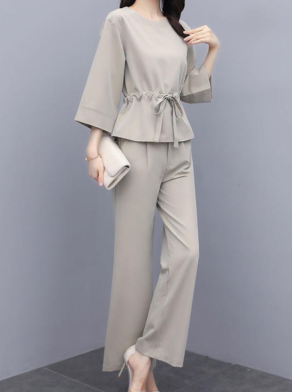 セットアップ おしゃれ パンツスーツ 卒園式 大きいサイズ 卒業式 結婚式 ワイドパンツ きれいめ フォーマル 上品 大人 シンプル 30代 40代 50代 ベージュ ネイビー BY-347