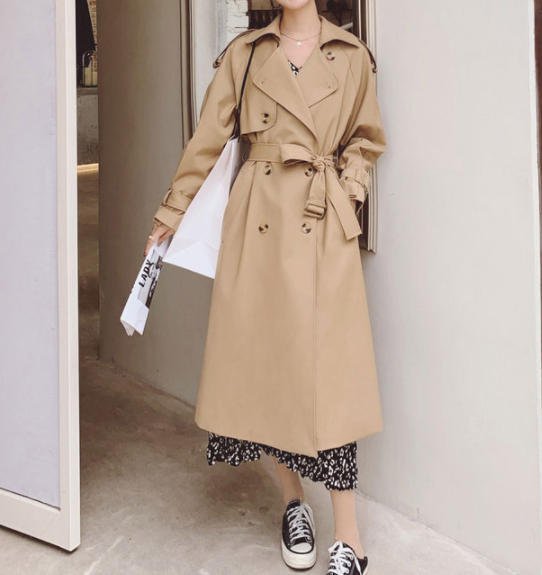 トレンチコート ロング 春 アウター オーバーサイズ ゆったり 大人 上品 シンプル ベーシック 可愛い 30代 40代 ベージュ BY-433