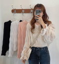 ブラウス きれいめ 長袖 トップス シフォン 透け感 ゆったり 上品 大人 30代 40代 ベージュ ホワイト ブラック ピンク TP-025B(4)