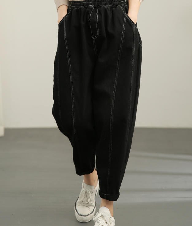 サーカスパンツ バルーンパンツ デニム ロング デニムパンツ 大きいサイズ コクーンパンツ バルーン デニム 大人 シンプル カジュアル ベーシック 30代 40代 50代 ブルー ブラック PT-075R