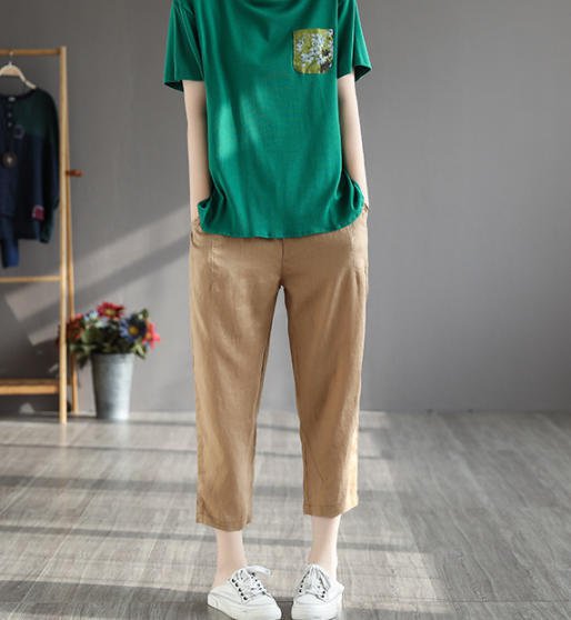 ロングパンツ リネン きれいめ 大きいサイズ ハイウエスト 無地 体型カバー 無地 上品 シンプル ベーシック カジュアル 大人 30代 40代 グリーン ブラウン ベージュ ブラック PT-138R