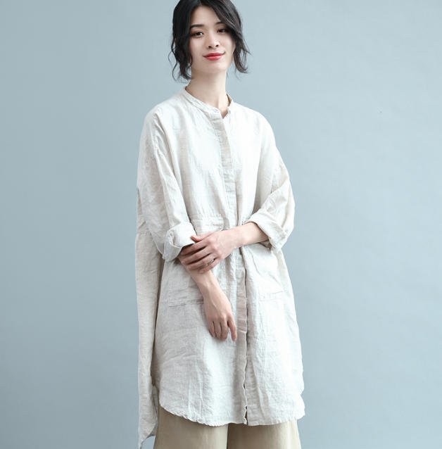 リネンシャツ ブラウス シャツ トップス リネン オーバーサイズ ゆったり 無地 カジュアル シンプル 大人 きれいめ ベーシック 30代 40代 ベージュ ブラック TP-281R