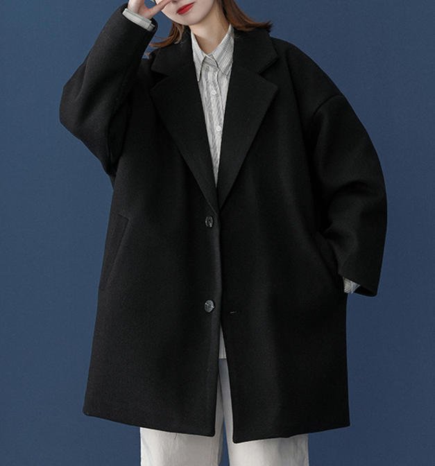 チェスターコート アウター オーバーサイズ カジュアル 大人 きれいめ 通勤 無地 シンプル ベーシック 30代 40代 ベージュ ブラック グレー OU-047R