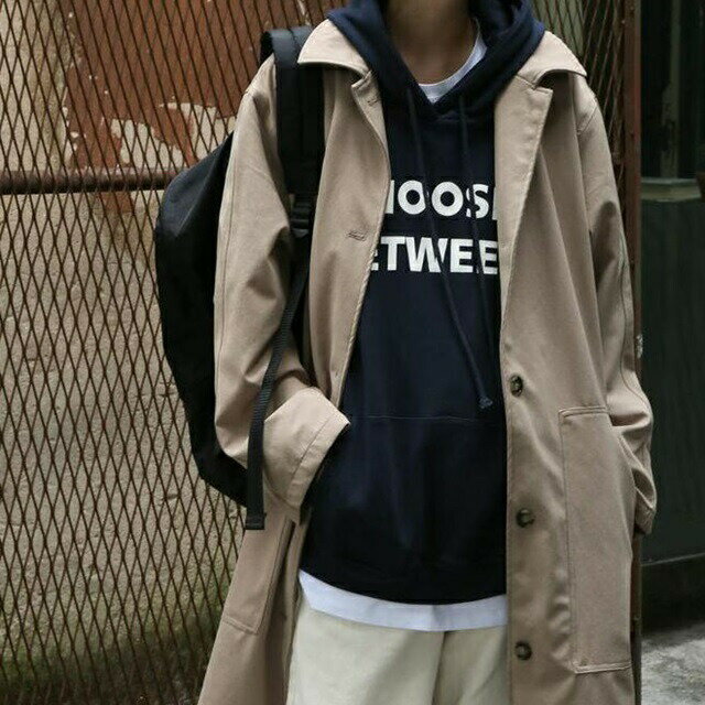 トレンチコート ステンカラーコート スプリングコート アウター ロング丈 ゆったり オーバーサイズ 無地 ベーシック シンプル 大人可愛い シック レトロ カジュアル お出かけ デート 通勤 デイリー 普段使い 着回し OT-110IUのサムネイル