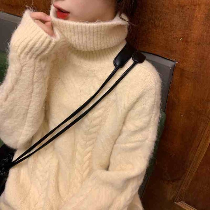 タートルネックセーター ニット トップス 長袖 プルオーバー シンプル オーバーサイズ ゆったり 体型カバー 定番 カジュアル 秋冬 TP-012YK