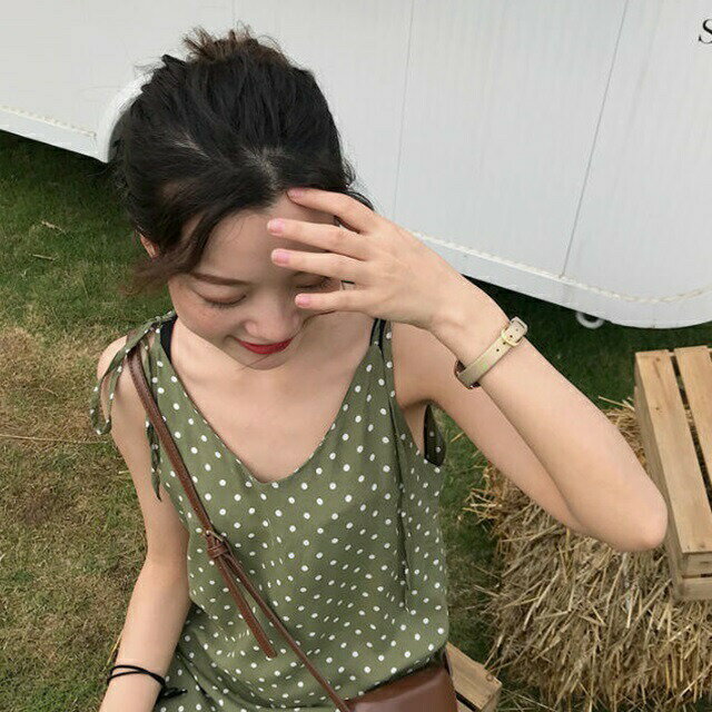 ジャンパースカート ドット柄 ロング リボン ゆったり 体型カバー シンプル おしゃれ 大人可愛い レトロ カジュアル デイリー 着まわし 普段使い リゾート OP-150IU