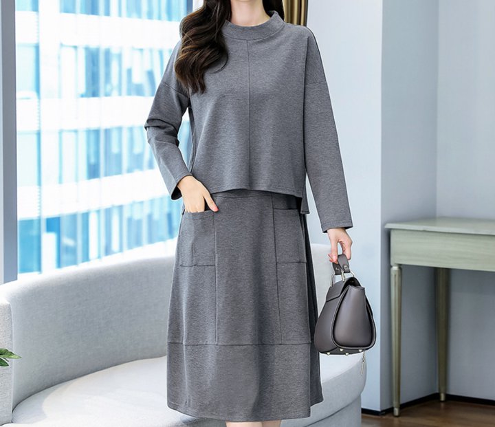 セットアップ レディーススーツ スカート カジュアルスーツ 秋冬 きれいめ 長袖 ひざ下スカート 通勤 大人 かわいい ST-004MS