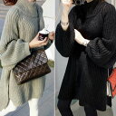 ニット トップス 春秋 コットン プルオーバー 後ろ下がり ミディアム丈 サイドスリット 長袖 ハイカラー ハイネック 伸縮性 ルーズ ゆったり 体型カバー レディース ワントーン 無地 着回し きれいめ シンプル カジュアル タウン お出かけ デート TP-028CA(4)