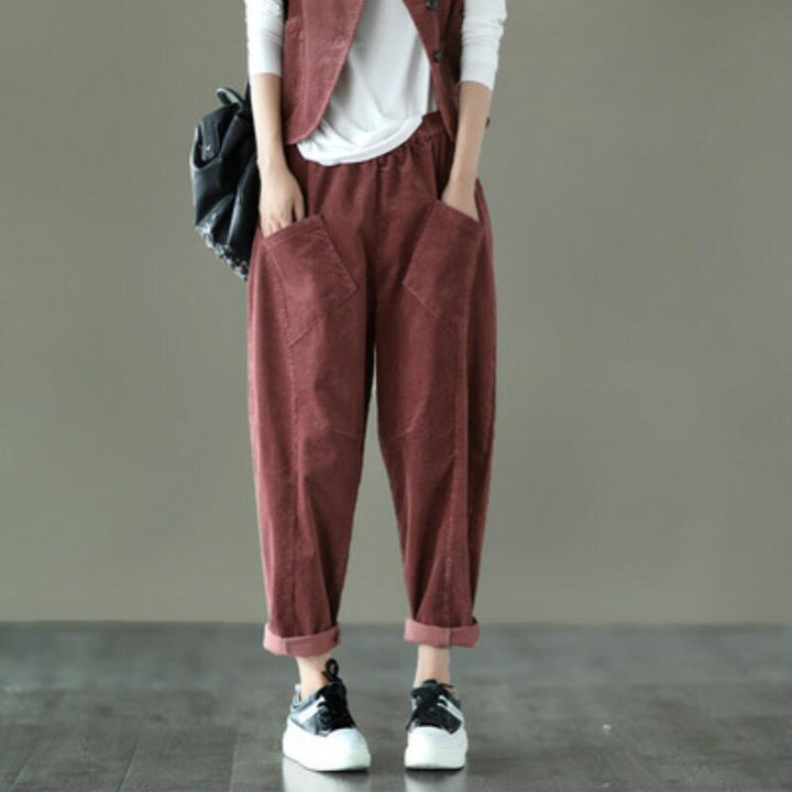 パンツ 綿 コットン ワインレッド ブラック ベージュ カーキ 春夏 変形 ゆったり レディース 低身長 40代 カラー 大人 ゴム BM-0003KM