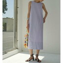 ワンピース ノースリーブ ロング丈 綿 麻 コットン リネン パープル 春夏 aライン vきれいめ レディース ロング きれいめ 韓国 通勤 ゆったりママ 20代 30代 40代 50代 60代 モード系 ナチュラル パーティー かわいい 上品 保護者会 無地 オフィスカジュアル リボン ふわり(4)