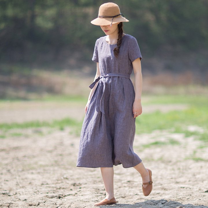 ワンピース シャツワンピース 半袖 ロング リネン 麻 綿 涼しい 春 夏 レトロ 開襟 ガーリー 北欧 生地 ブラック グリーン スカート レース レディース 無地 しわ加工 ブラウス 膝丈 ミディアム きれいめ 韓国 マタニティ 大きいサイズ フリーサイズ シック モード 通勤