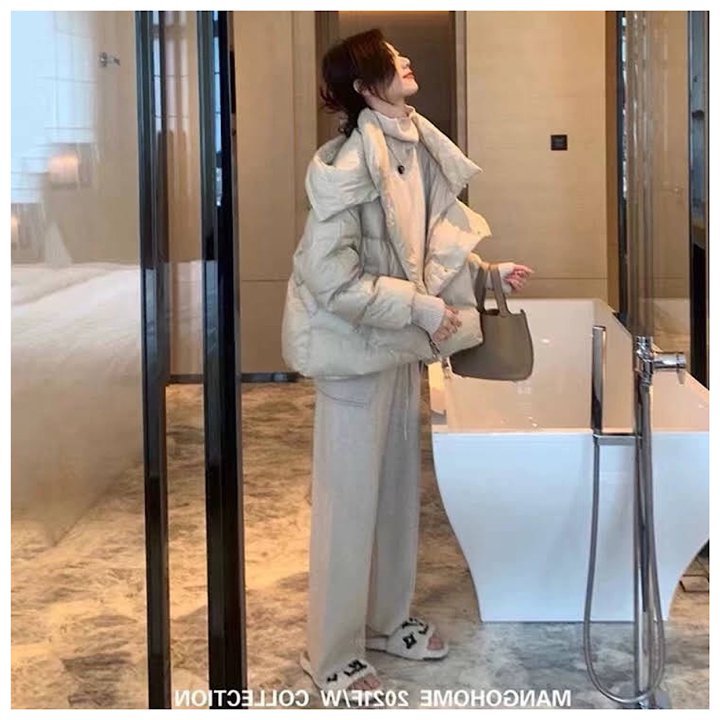 秋冬 新作 韓国 ハイネック スリット セーター ゆったり ワイド レッグ パンツニット ツー ピース スーツ セットアップ レディース ニットスーツ カジュアル プルオーバー ワイドパンツ スーツ 上下セット 2点セット 着痩せ おしゃれ きれいめ 大人 着回し 体型カバー 通勤