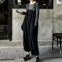 ハイウエスト レトロ ワイド レッグ サロペット オーバーオール オールインワン デニム パンツ スカート 秋冬 大きいサイズ 大人 カジュアル ゆったり デニム 低身長 コーデ レディース 着こなし きれいめ おしゃれ かわいい 30代 40代 50代 AI-018KMY(4)