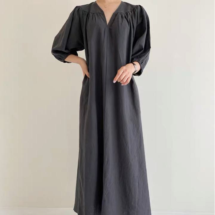 リネンドレス カジュアル ハイエンド ルーズ 七分袖 リネンワンピース きれいめ 大人 おすすめ かわいい エレガント ロング カジュアル レディース 大きいサイズ 麻 上品 ゆったり シンプル 着回し 30代 40代 50代 OP-130KMY