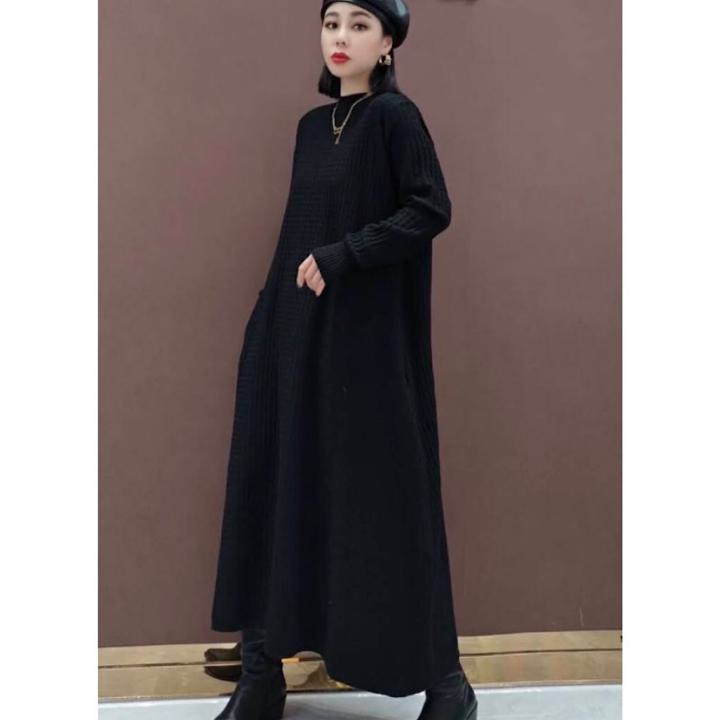 ドレス ニットウェア ジャケット ロングスカート ワンピース ドレス 長袖 きれいめ ロング 大きいサイズ かわいい 黒 春冬 シンプル レディース 韓国 カジュアル 大人 レトロ 30代 40代 50代 OP-274KMY