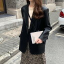 レザージャケット テーラードジャケット アウター 羽織 ビッグシルエット 長袖 無地 ゆったり きれいめ 甘辛 上品 きれいめ クール シ..