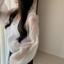 シアードットパーカー 透け感 透け シアー 長袖 フード付き パーカー ジップ トップス シンプルカジュアル 人気 レディース 着回し 新作 女性 人気 普段着 梅雨 お出かけ 春 秋 夏 20代 30代 40代 ブルー ホワイト TP-1548CMY