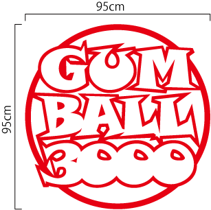 GUM BALL3000 切抜きステッカー 95cm カッティング文字（デカール　シール）
