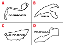 レーシングコース 切抜きステッカー monaco spa le mans macau レース カッティング（シール デカール）