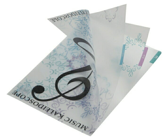 SCB-0851　3ポケットファイル A4　カレイドスコープ　ト音記号　5枚入り セトクラフト【お取り寄せ商品..