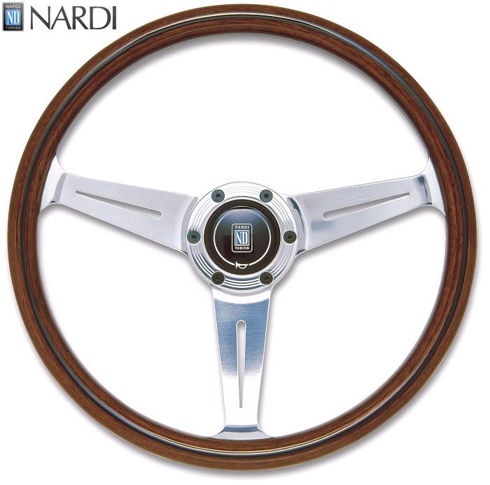 NARDI ナルディ　N161　Viteウッド&ポリッシュスポーク　ステアリング　径360mm　NARDIホーンボタン、ホーリング付【お取り寄せ商品】【ハンドル、ステアリング】