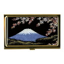 【北海道送料1620円】蒔絵カードケース(ゴールド) 富士に桜【メーカー直送】【代引き/同梱包不可】【名刺入れ 記念品 橋本漆芸】