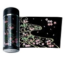 【北海道送料1620円】1509-03-01 蒔絵ステンレスボトル 黒 350ml 桜に流水紋【メーカー直送】【代引き/同梱包不可】【ステンレスボトル、ステンレスマグ、水筒、魔法瓶、橋本漆芸】(3)