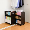 【新生活応援価格】SGT-0136-DB クローゼット 押入れ 収納 ラック 2個セット 幅27 奥行59 キャスター付き ワゴン 収納ケース ダークブラウン【メーカー直送品】【同梱/代引不可】【押入れ収納 整理棚 収納 ワゴン らくらく おしゃれ オシャレ】