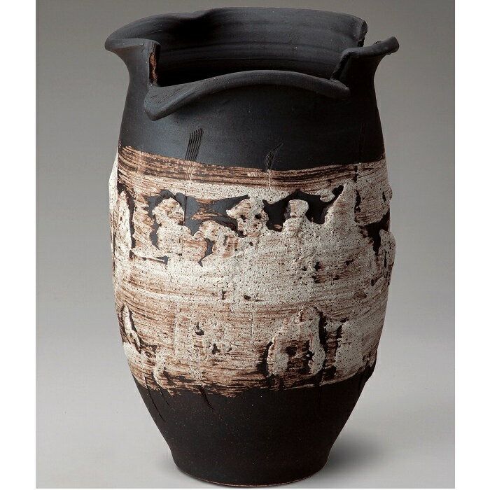 【送料無料（離島を除く）】信楽焼　536-04　白刷毛目変形傘立【メーカー直送品】【同梱/代引不可】【..